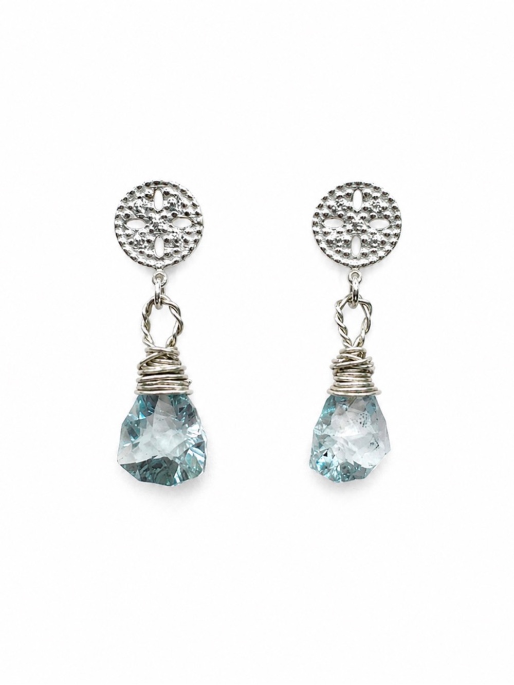 HK11 Blue Topaz Hook Earrings (S925)